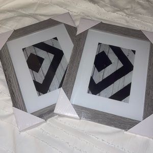 Gray Wood picture frames -set of 2